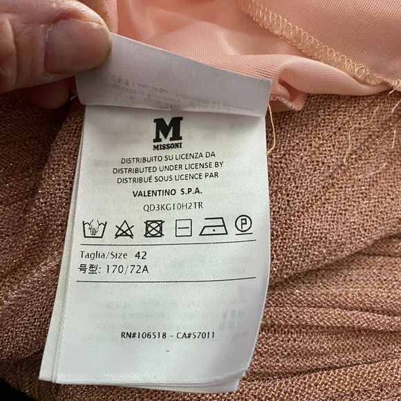 Missoni Pink Pleated Lame Knee Length Pencil Skirt - Picture 5 of 8